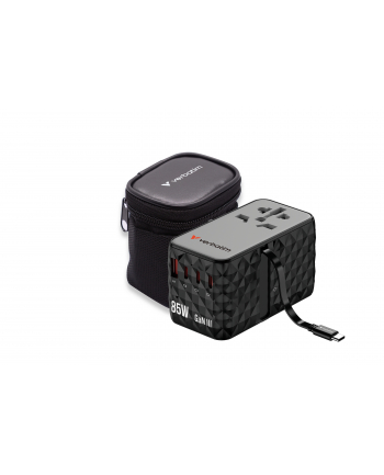 Adapter podróżny Verbatim Charge 'n' Travel GaN III globalny 4xUSB-C PD 3.0 QC 4+ 70W, 1xUSB-A QC 4+ 60W