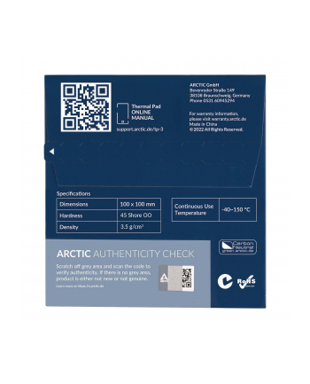 Thermopad Arctic TP-3 100x100mm 1.5mm (ACTPD00054A)
