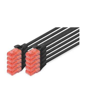 DIGITUS  KABEL LAN CAT 6-0,5 M - 10 SZTUK - RJ45 KABEL SIECIOWY - UTP NIEEKRANOWANY - KOMPATYBILNY Z CAT-6A I CAT-5E - CZARNY  ()