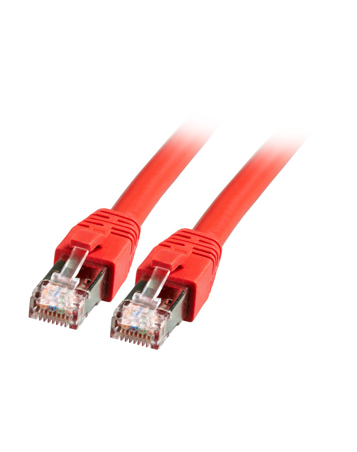 EFB-ELEKTRONIK EFB RJ45 KABEL KROSOWY S/FTP CAT8.1 LSZH CZERWONY 2,0 M ŚREDNICA ZEWNĘTRZNA 8 MM STANDARD PRZESYŁU 25 GBIT 40 GBIT  () główny