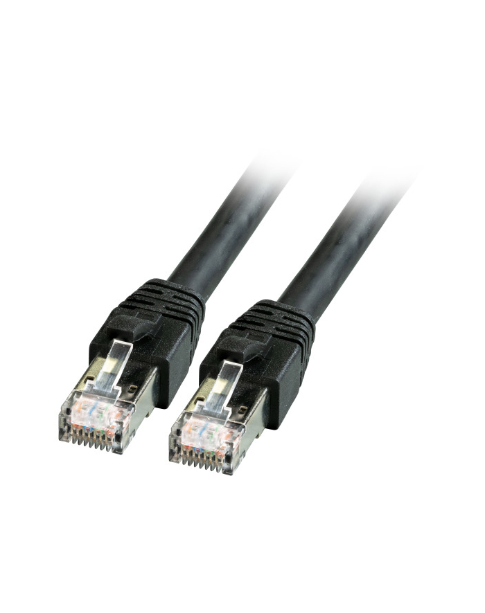 EFB-ELEKTRONIK EFB RJ45 KABEL KROSOWY S/FTP CAT8.1 LSZH CZARNY 2,0 M ŚREDNICA ZEWNĘTRZNA 8 MM STANDARD PRZESYŁU 25 GBIT 40 GBIT  () główny