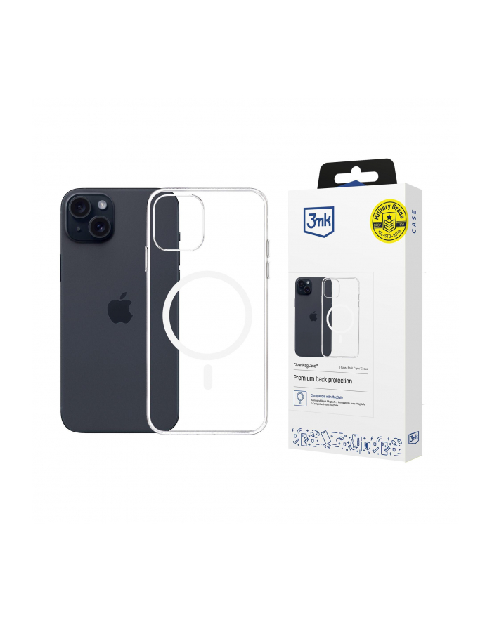 3mk pczerwonyection Etui na telefon 3mk do Apple iPhone 15 z Mag Safe - przezroczyste Clear MagCase główny