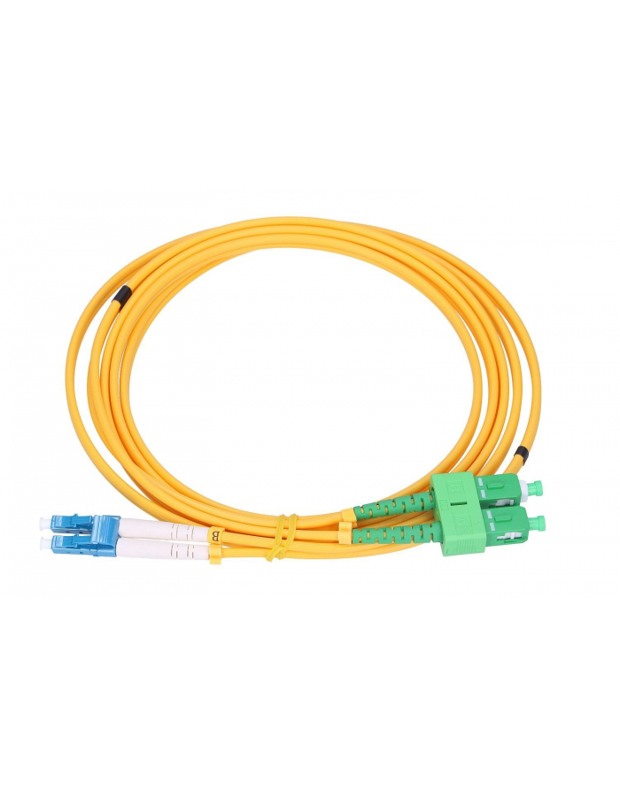 Extralink SC/APC-LC/UPC | Jednomodowy, Duplex, G652D, 3mm, 1m główny