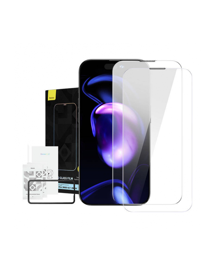 Baseus Crystal z powłoką przeciwpyłową do iPhone 14 Pro Max (2 szt.) główny