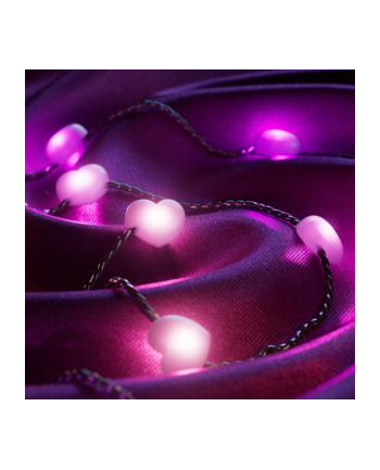 twinkly Inteligentne lampki dekoracyjne Strings USB-C (Candies) 200 LED RGB, serca, zielony przewód, 12 m