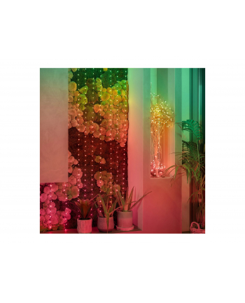 twinkly Inteligentne lampki dekoracyjne Strings USB-C (Candies) 200 LED RGB, perły, zielony przewód, 12 m