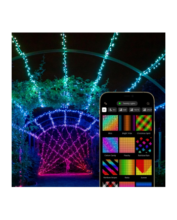 twinkly Inteligentne lampki choinkowe Strings 250 RGBW LED, łańcuch, przezroczysty przewód, 20 m, IP44