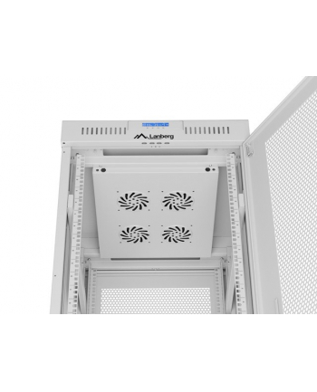 Szafa instalacyjna Rack stojąca 19'' 42U 600x800 szara drzwi perforowane LCD Lanberg (flat pack)