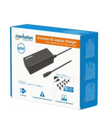 Zasilacz sieciowy Manhattan do laptopa 65W/4A 15-20V 9 wtyków DC nr 2