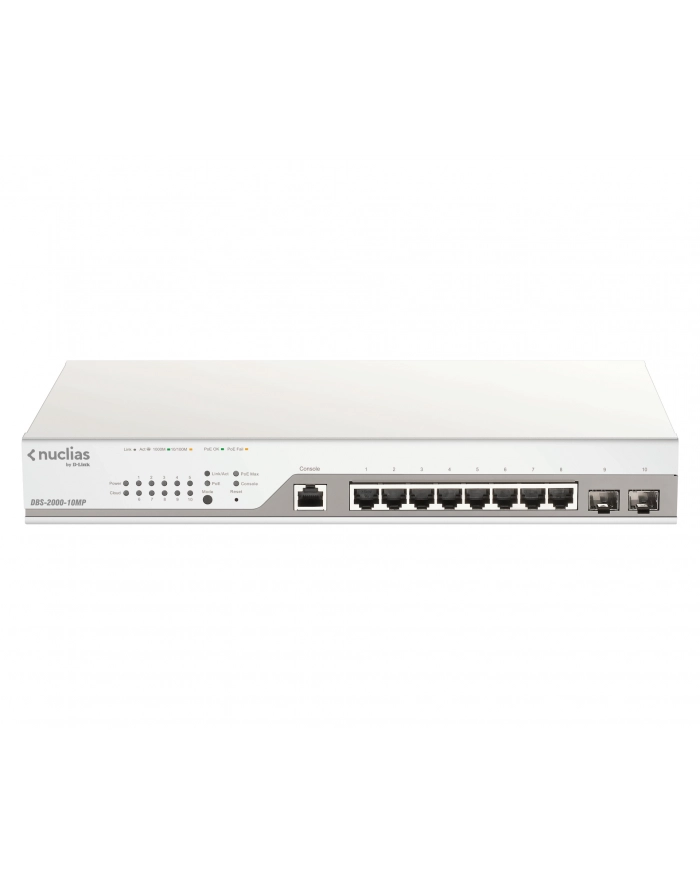 D-LINK Nuclias Cloud Switch Smart+ L2 with 1year Free License 8 Gigabit PoE/PoE+ ' 2 SFP ports PoE budget 130 główny