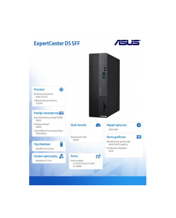 asus Komputer ExpertCenter D500SE-513500088X i5-13500/16GB/512GB