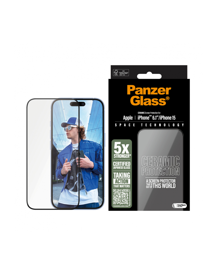 PanzerGlass Ceramic Screen Pczerwonyector iPhone 16 | 15 | Ultra-Wide Fit główny