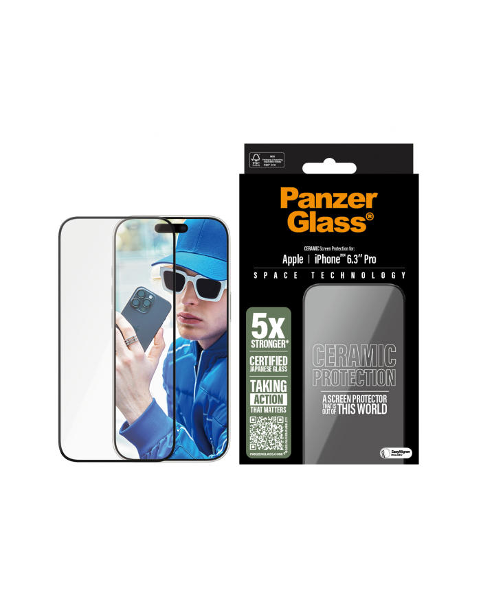 PanzerGlass Ceramic Screen Pczerwonyector iPhone 16 Pro | Ultra-Wide Fit główny