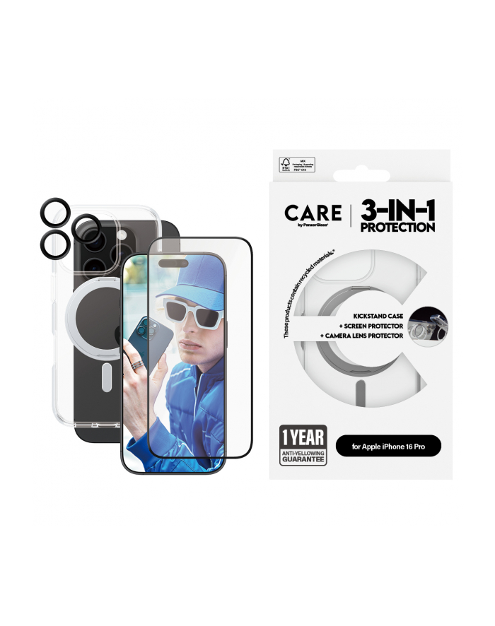 CARE by PanzerGlass Feature 3-in-1 Ceramic Bundle iPhone 16 Pro główny