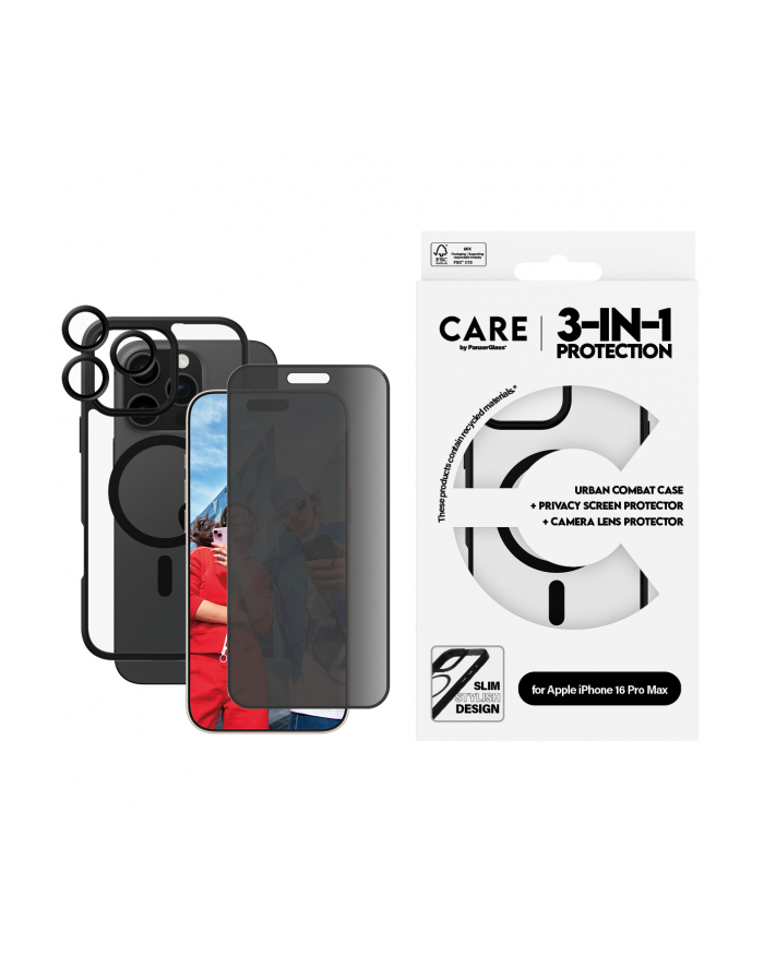 CARE by PanzerGlass Flagship 3-in-1 Privacy Bundle iPhone 16 Pro Max główny