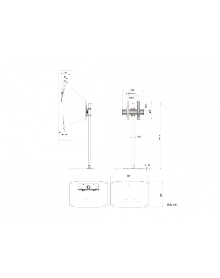 Multibrackets M Pro Single Pole Floorbase (7350073738946) główny