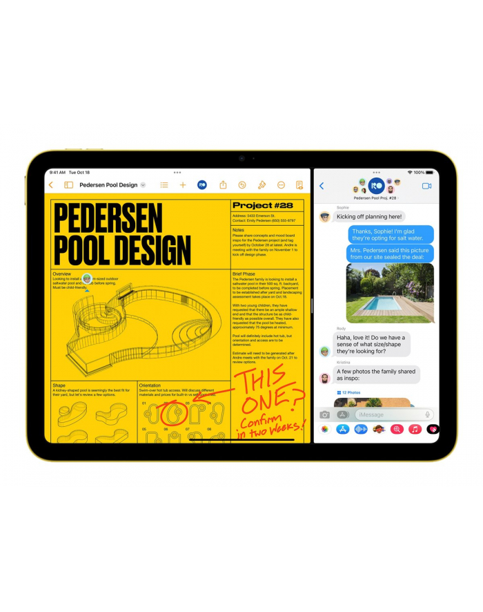 apple iPad 10.9 cala Wi-Fi 256GB Żółty główny