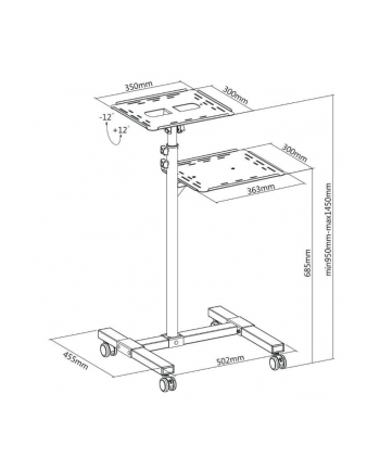 techly Mobilny stolik do projektora metalowy