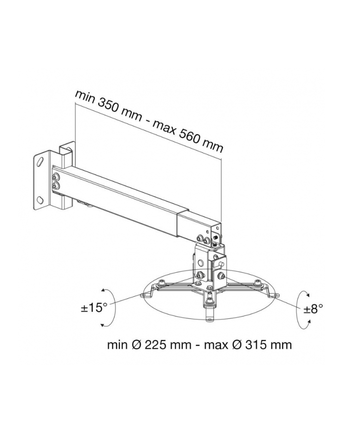 techly Uchwyt ścienno-sufitowy do projektora 43-65cm, 20kg główny