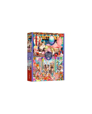 trefl PUZZLE 2x500 Puszyści przyjaciele 37495 nr 1
