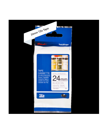 Taśma Brother 24mm | BLACK ON WHITE NON LAMINATED nr 2