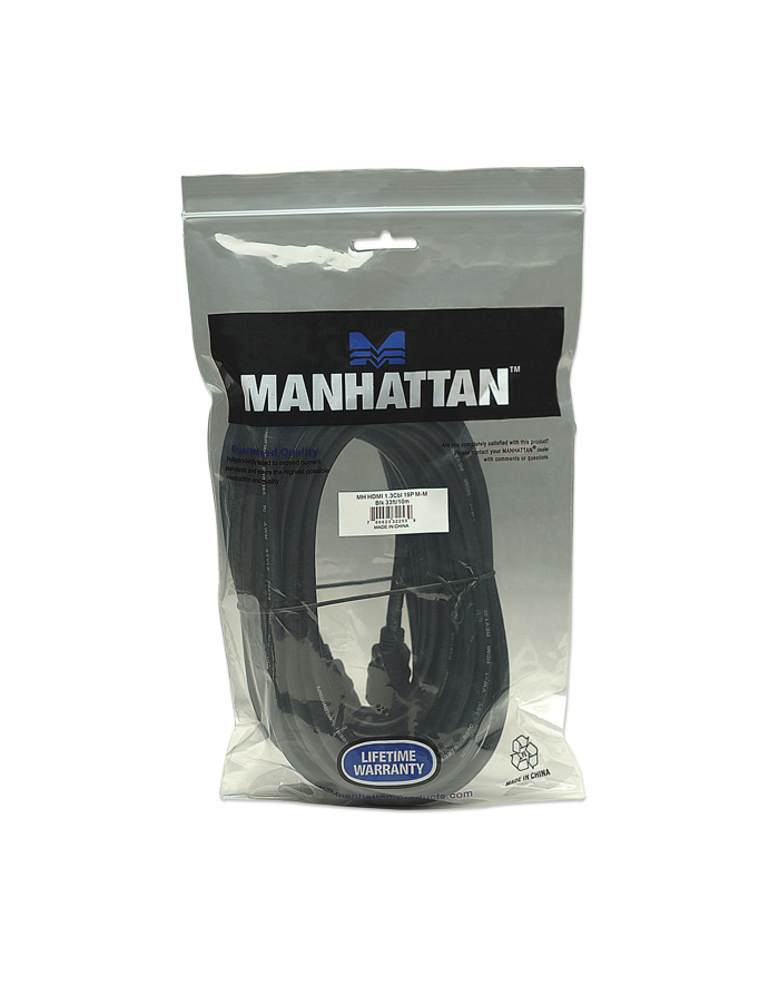 Manhattan Kabel monitorowy HDMI/HDMI 1.3 10m ekranowany czarny główny