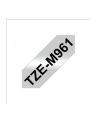 Taśma Brother 36mm BLACK ON SILVER (MAT) TAPE/METALIC - nr 6