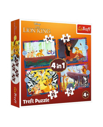 trefl PUZZLE 4w1 Odważny Król Lew/Disney Lion King 34653 nr 1