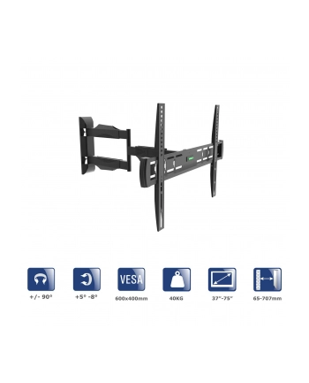 AKYGA AK-MB-11 TV Wall Mount Full Motion Bracket +-90deg 40kg VESA 600x400mm 37-75inch