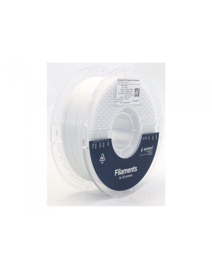 GEMBIRD Filament PETG High Speed biały 1 75 mm 1 kg główny