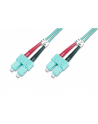 digitus Patch cord światłowodowy FO SC-SC MM 50/125 OM3 duplex LSOH 2m Turkusowy - nr 1