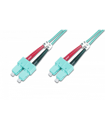 digitus Patch cord światłowodowy FO SC-SC MM 50/125 OM3 duplex LSOH 3m, Turkusowy