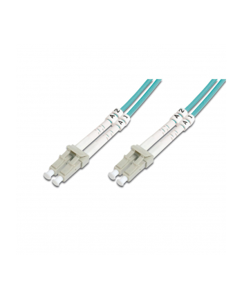 digitus Patch cord światłowodowy FO LC-LC MM 50/125 OM3 duplex LSOH 15m Turkusowy