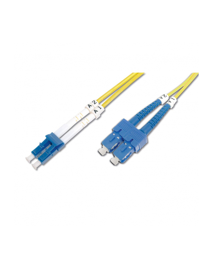 digitus Patch cord światłowodowy FO LC-SC SM 9/125 OS2 duplex LSOH 3m Żółty główny