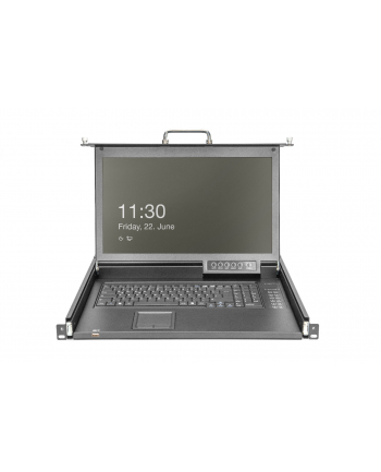 DIGITUS Modularized 17inch HD TFT console with 16 port HDMI RAL 9005 Kolor: CZARNY US keyboard