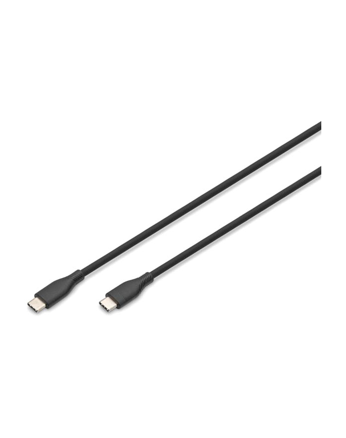 DIGITUS USB-C Silicone charging cable USB-C - USB-C 2m USB 2.0 60W Kolor: CZARNY główny