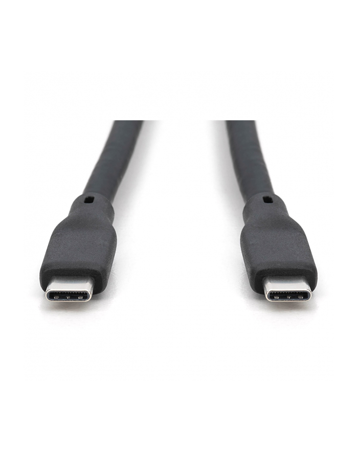 DIGITUS USB Silicone connection cable USB-C - USB-C 0.5m USB 4.0 Gen3 40G 240W 8K Kolor: CZARNY główny