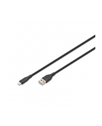 DIGITUS USB Silicone charging cable USB-A - Lightning 0.5m USB 2.0 12W Kolor: CZARNY