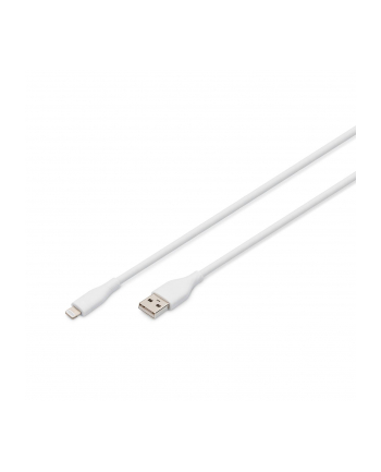 DIGITUS USB Silicone charging cable USB-A - Lightning 1m USB 2.0 12W Kolor: BIAŁY