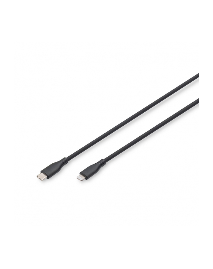 DIGITUS USB Silicone charging cable USB-C - Lightning 0.5m USB 2.0 60W Kolor: CZARNY główny
