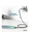 DIGITUS USB Silicone charging cable USB-C - Lightning 1m USB 2.0 60W Kolor: CZARNY - nr 7