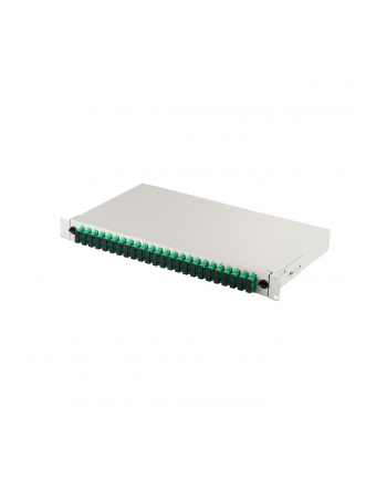 DIGITUS Przełącznica światłowodowa / Panel krosowy FO z wyposażeniem 19inch 1U 24x SC APC dx OS2 pigtaile adaptery tacki szary