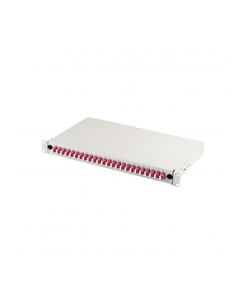 DIGITUS Przełącznica światłowodowa / Panel krosowy FO z wyposażeniem 19inch 1U 24x LC dx OM4 adaptery wysuwany szary