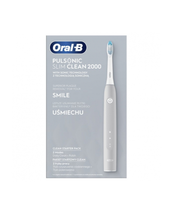 Oral-B Pulsonic Slim Clean 2000 GR Rodzaj: szczotkująca | Zasilanie: akumulatorowe | Akcesoria: