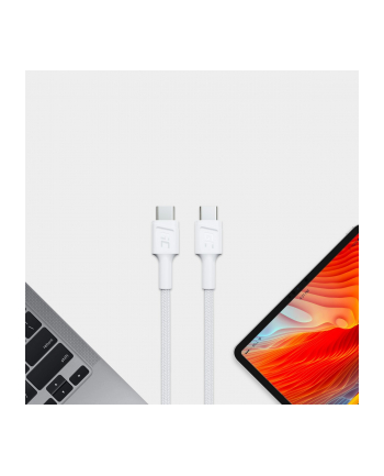 GREEN CELL KABEL KABGC30W GC POWERSTREAM USB-C - USB-C 120CM, POWER D-ELIVERY 60W, ULTRA CHARGE, QC 30, BIAŁY