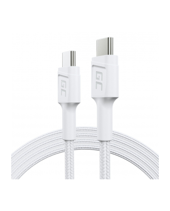 GREEN CELL KABEL KABGC30W GC POWERSTREAM USB-C - USB-C 120CM, POWER D-ELIVERY 60W, ULTRA CHARGE, QC 30, BIAŁY