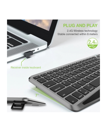 techly Klawiatura bezprzewodowa BT/RF 2.4GHz touchpad LED