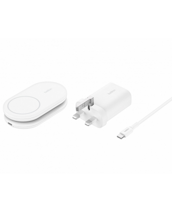 belkin Magnetyczna podstawka ładująca BOOSTCHARGE 2w1 Qi2 15W biała składana