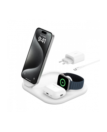 belkin Magnetyczna podstawka ładująca BOOSTCHARGE 3w1 Qi2 15W biała składana