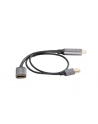 Kabel adapter Lanberg HDMI (M) -> Displayport (F) 4K na kablu 20cm srebrny - nr 4